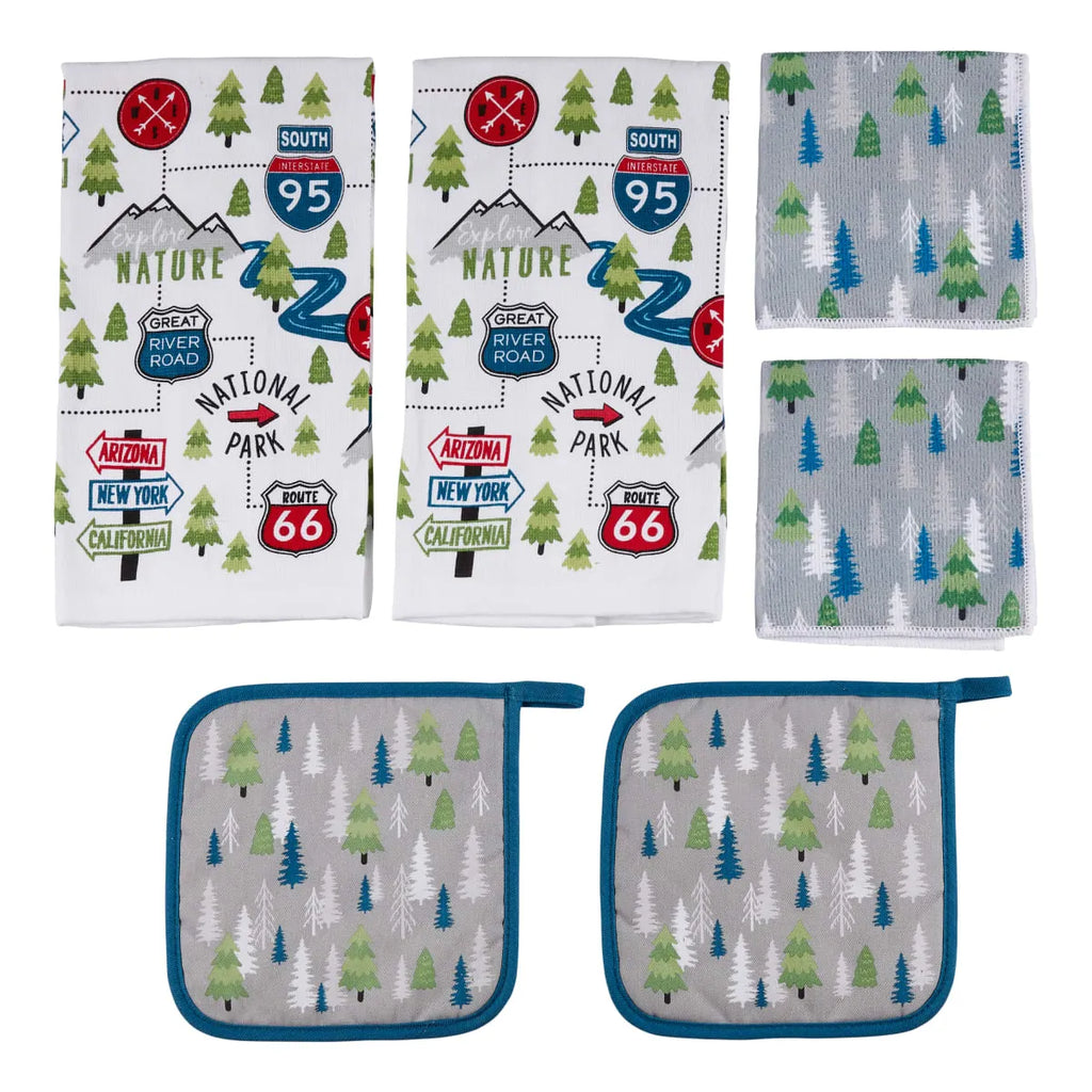 Lippert Road Sign Kitchen Towel & Potholder Set, 6 Pieces  2022107828
