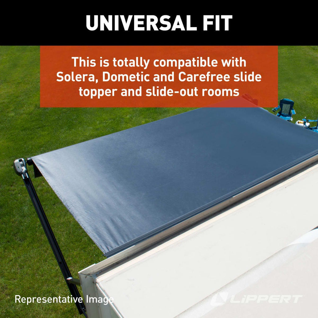 Lippert Solera Universal Slide Topper Replacement Cut-To-Fit Fabric – Black 432253