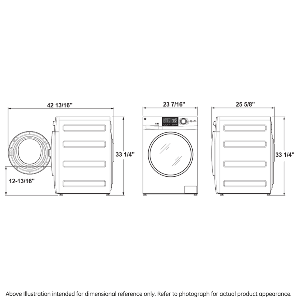 GE Appliances Front Load Washer/Condenser Dryer Combo - 24" - 2.4 cu. ft. GFQ14ESSNWW