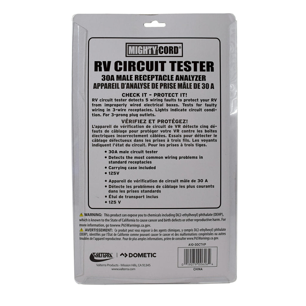 Valterra Mighty Cord 30 Amp RV Circuit Tester A10-30CTVP