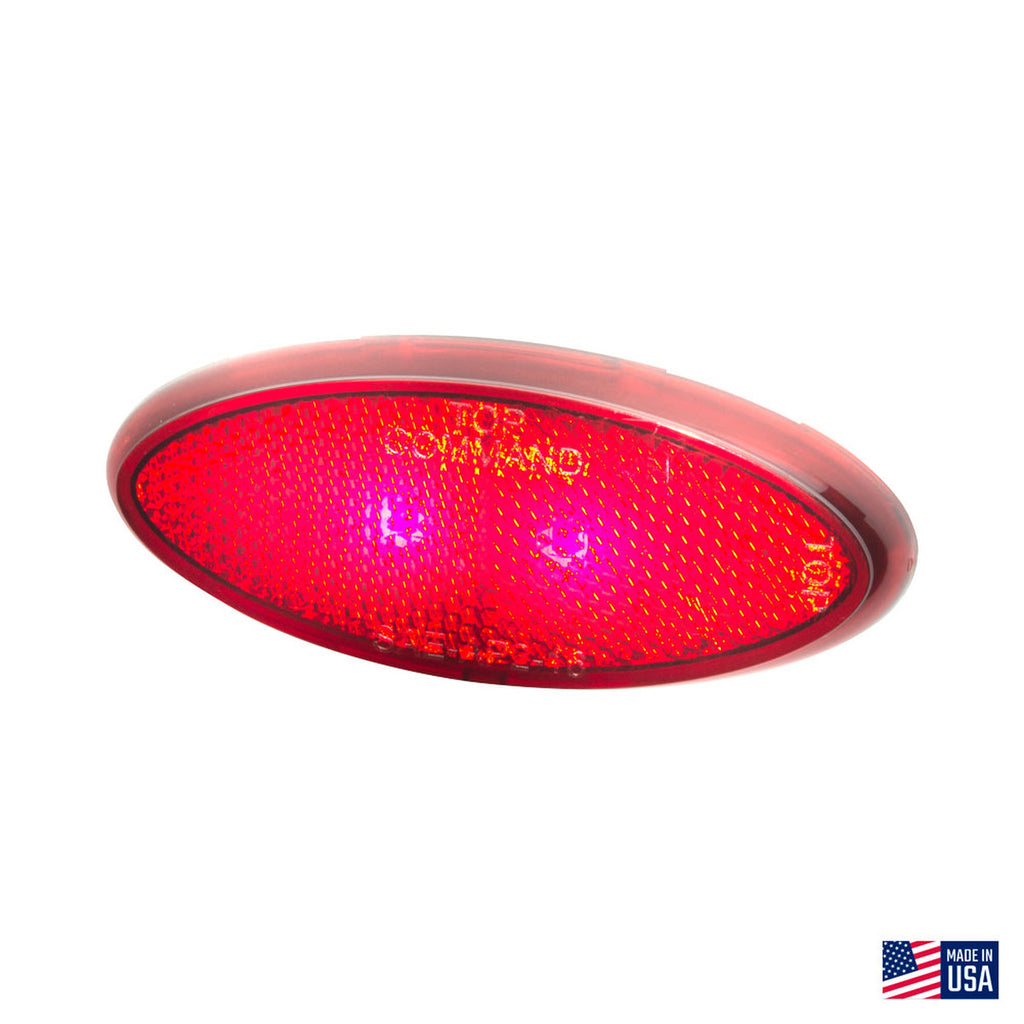 Command Modern 12 Volt LED Oval Red Clearance Light White Base  CMD-003-52R