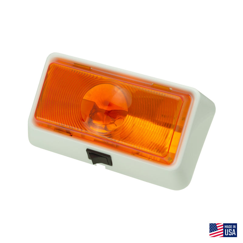 Command Classic 12 Volt Porch Light Colonial White Base with Amber Lens  CMD-007-50SAC