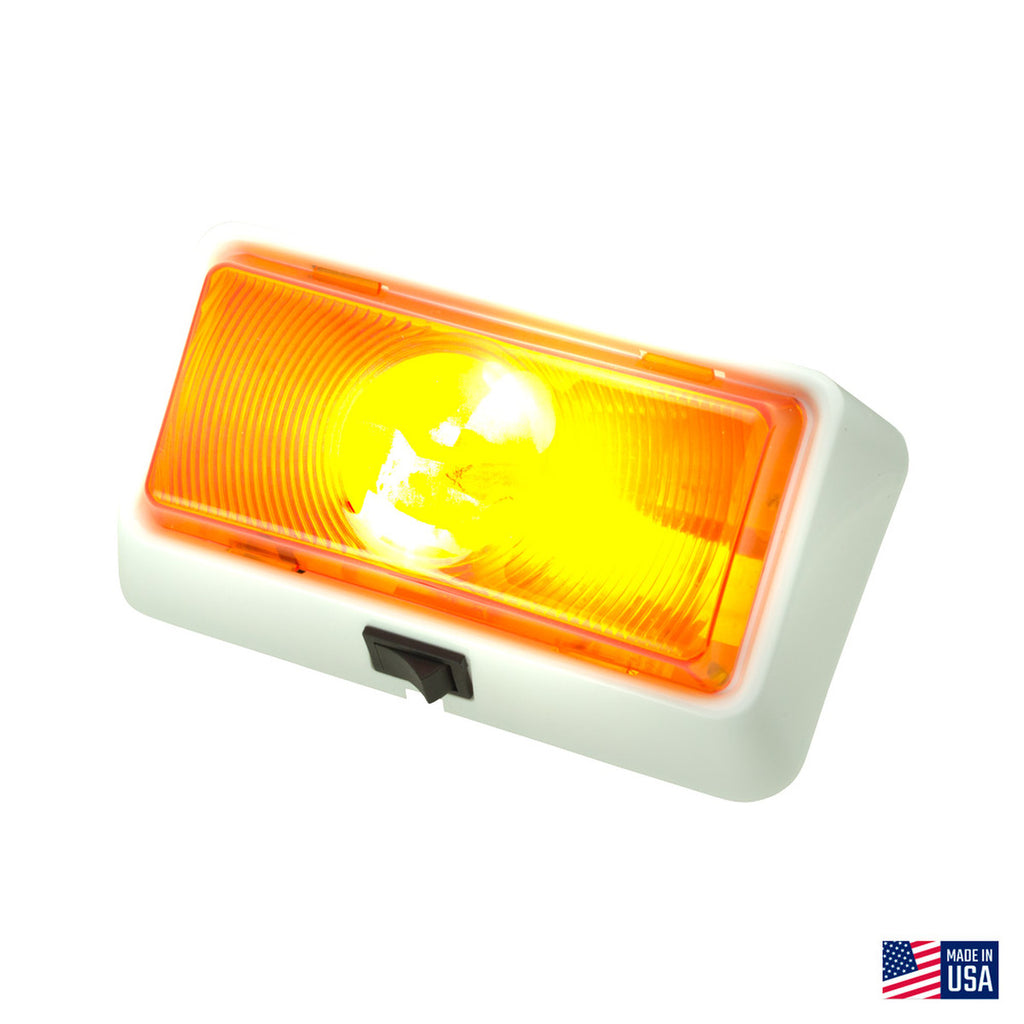 Command Classic 12 Volt Porch Light Colonial White Base with Amber Lens  CMD-007-50SAC