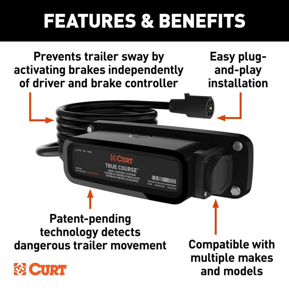 Curt True Course Advanced Bluetooth Trailer Sway Control System  51202