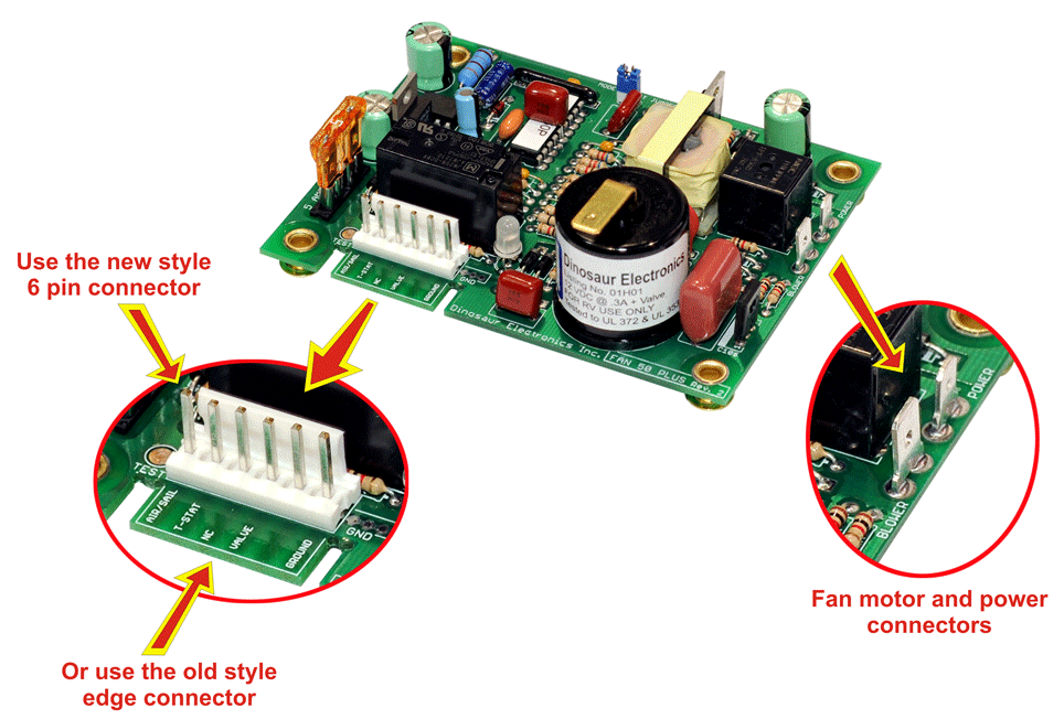 Dinosaur Electronics Universal Ignitor Board - For Suburban® and Atwood® / HydroFlame® Furnaces with Fan Control Features FAN50PLUSPINS