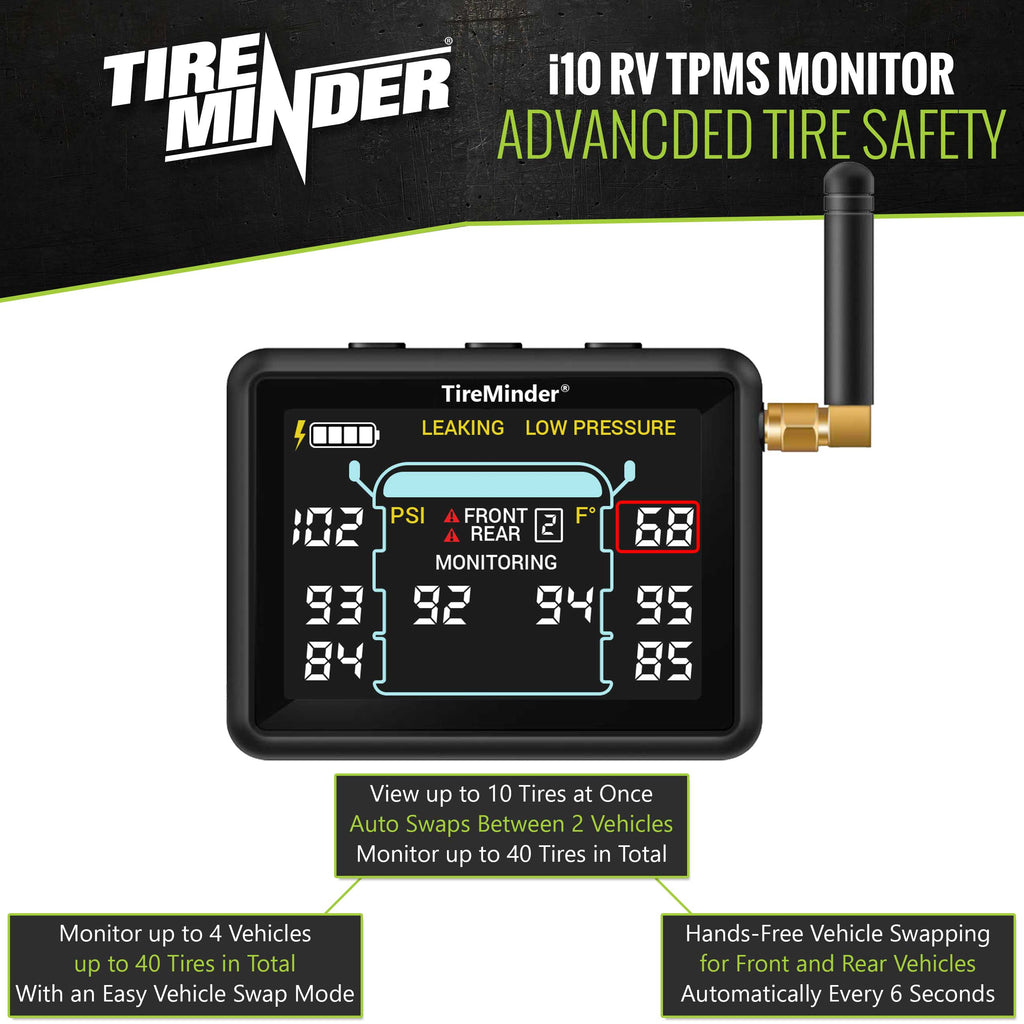 TireMinder i10 RV TPMS with 10 Transmitters - TM22143