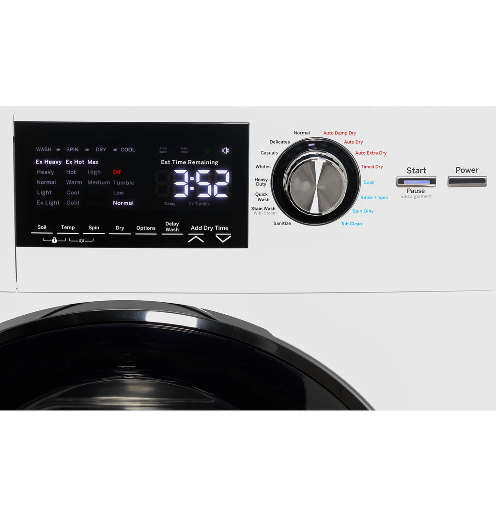 GE Appliances Front Load Washer/Condenser Dryer Combo - 24" - 2.4 cu. ft. GFQ14ESSNWW