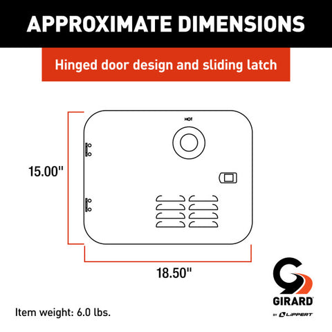 Girard Tankless RV Water Heater Door - Atwood - White - 6 Gallon  2GWHDA6