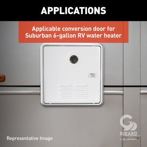 Girard Tankless RV Water Heater Door - White - Suburban - 6 Gallon  2GWHD