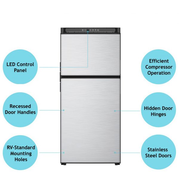 Norcold 12 Volt Refrigerator 8 Cubic Feet Stainless Steel  N8DCSSR