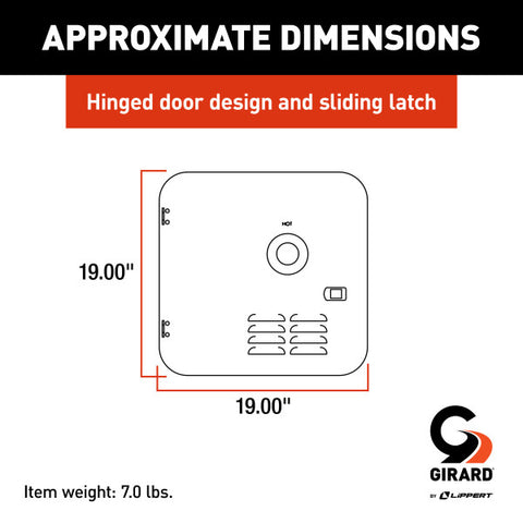 Girard Tankless RV Water Heater Door - Black - Suburban, Atwood, Dometic - 10 Gallon  2GWHDAS10B