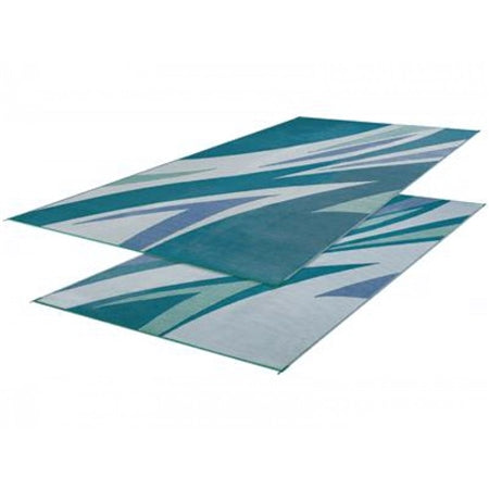 Green & Blue - Summer Waves Design Patio Mat 8' X 20' 01-0649