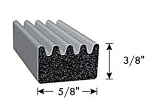 Foam Seal w/ Tape - Black w/PSA - 50' Roll - 5/8" x 3/8" x 50' - 018-523