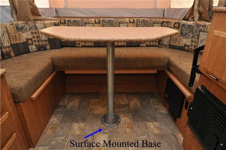 Round Surface Mount Table Leg Base - Chrome  013-1119
