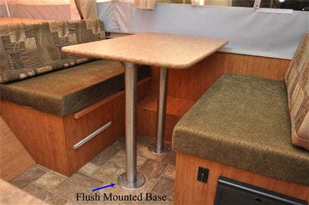 Round Flush Mount Table Leg Base - Chrome  013-1112