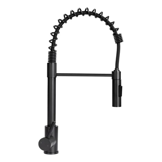 Coiled Pull-Down Single Hole Faucet - Black Matte  2021090598