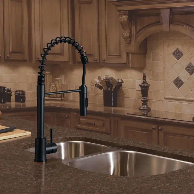 Coiled Pull-Down Single Hole Faucet - Black Matte  2021090598