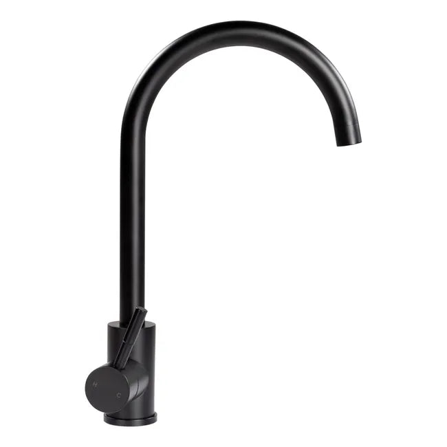 Curved Gooseneck Single Hole Faucet - Black Matte  2021090601