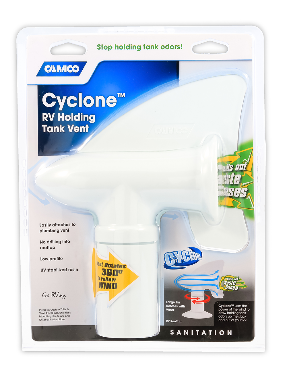 Cyclone RV Plumbing Vent - White  40595