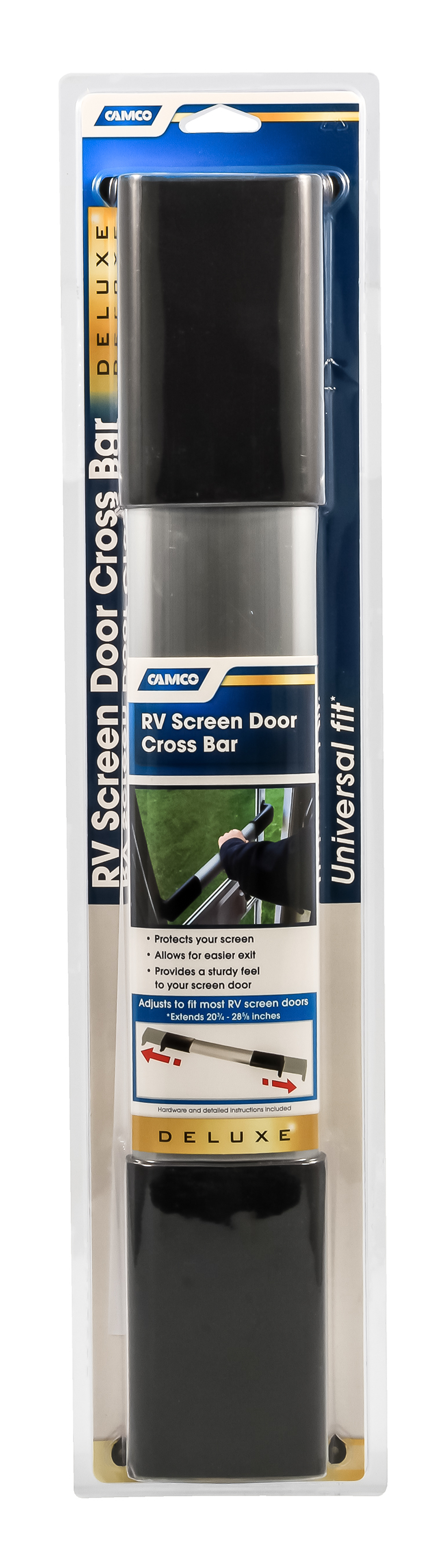 RV Screen Door Cross Bar - Deluxe - Black Handles
