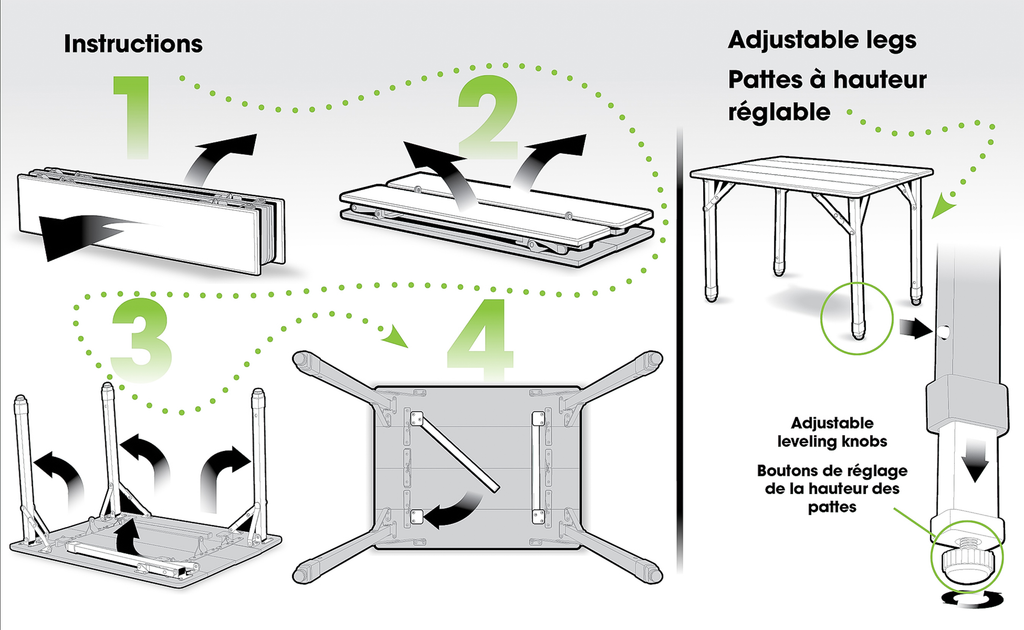Compact Bamboo Folding Table w/ Aluminum Legs  51895