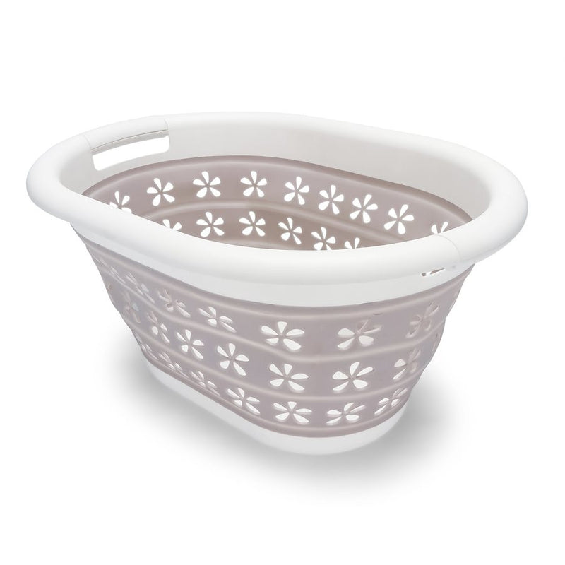 Collapsible Utility Basket - Small - White/Taupe  51951
