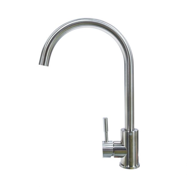 Curved Gooseneck Single Hole Faucet - Stainless Steel 719324