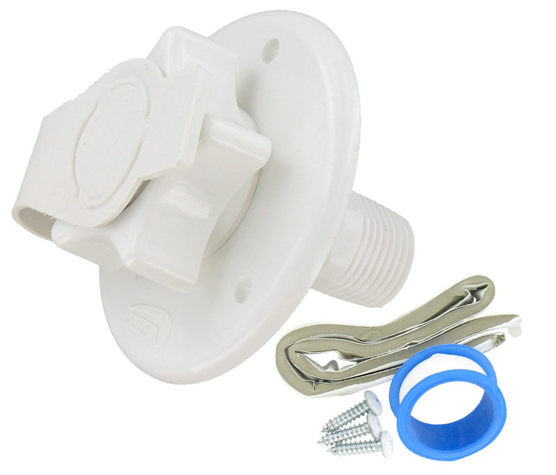 City Water Inlet - 2-3/4" - Flange - MPT - White  A01-0168VP