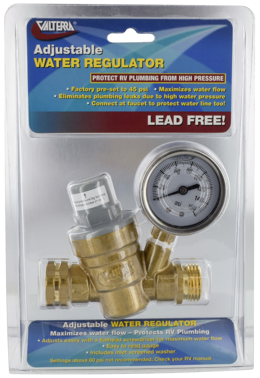 Adjustable RV Fresh Water Regulator  A01-1117VP