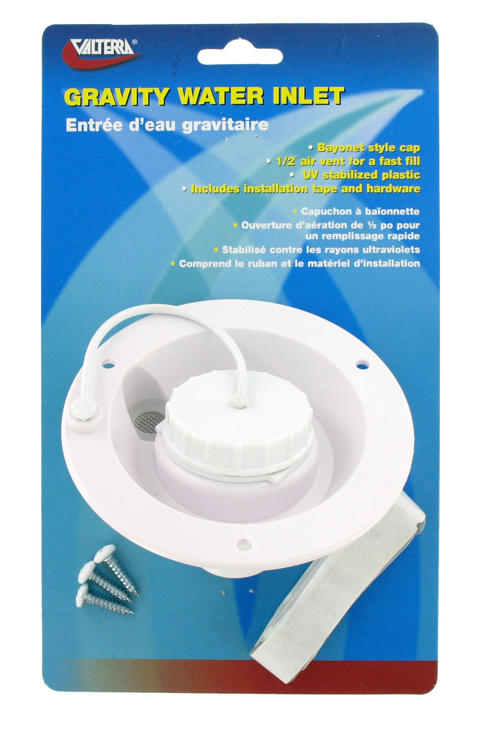 Gravity Fill for RV Fresh Water Inlet - White  A01-2003VP