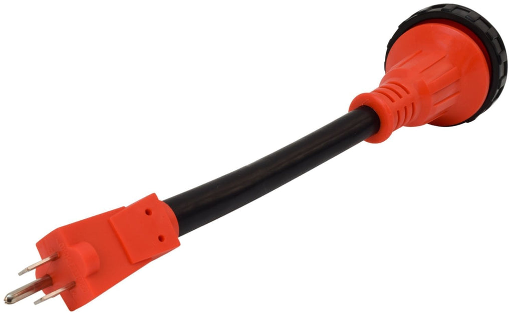 RV Power Cord Adapter 15A Male to 30A Female Detach Adapter - 12"  A10-1530D