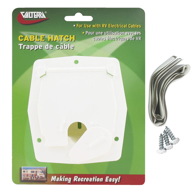 Cable Hatch - Small Square - White - A10-2143VP