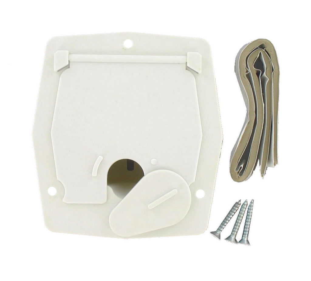 Cable Hatch - Small Square - White - A10-2143VP