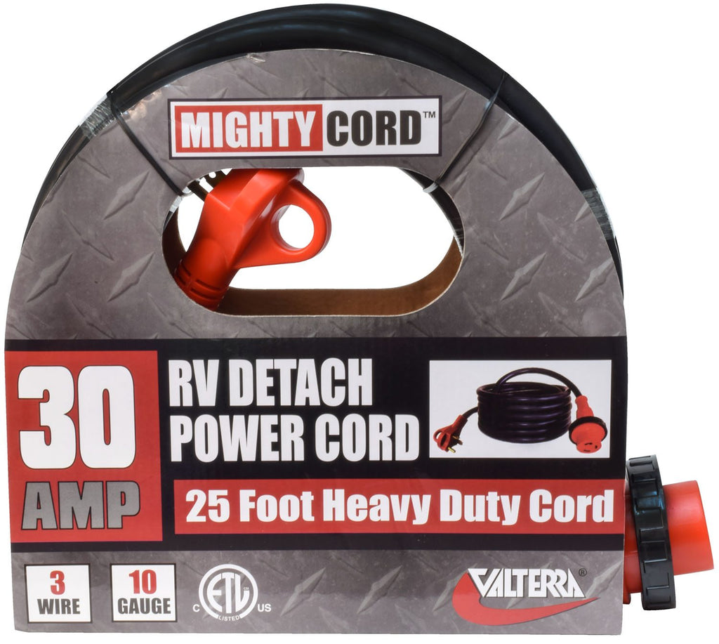 RV Power Cord 30 Amp Detachable Power Cord w/ Handle - 25'  A10-3025ED
