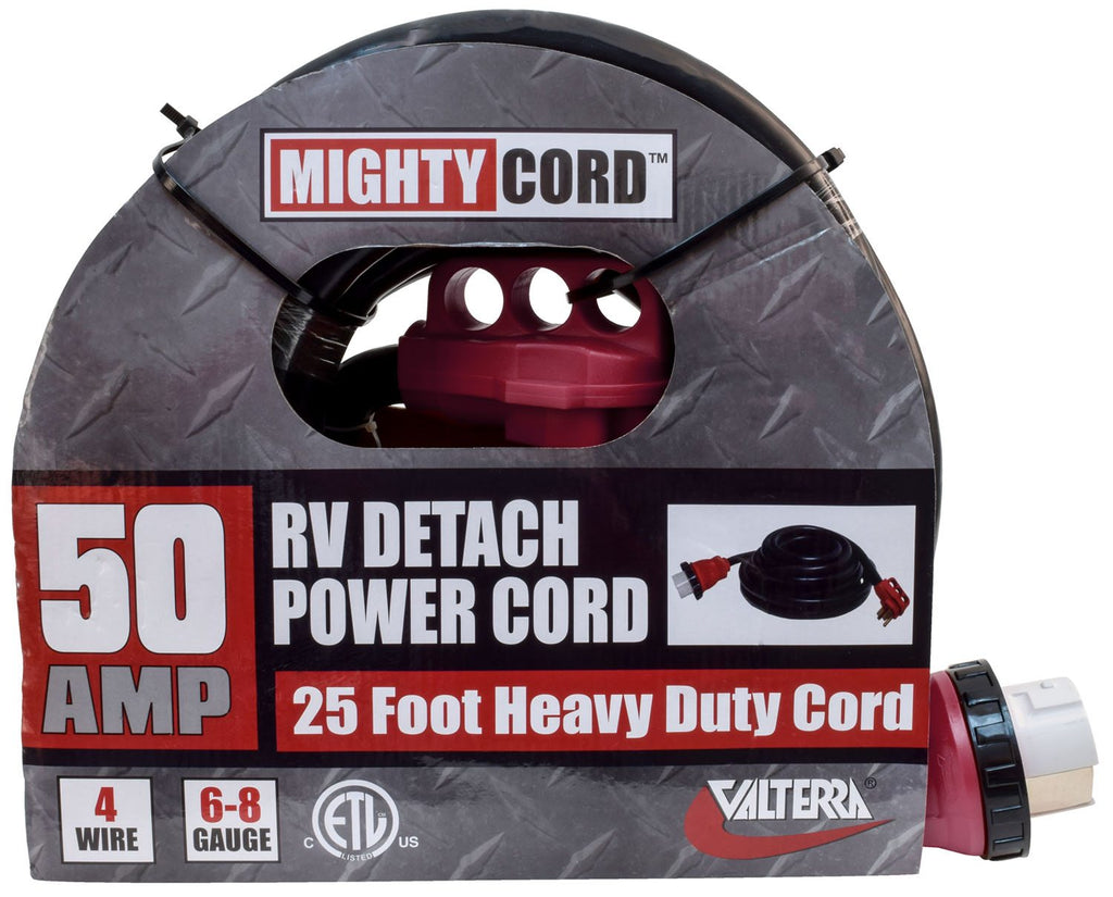 Mighty Cord - 50 Amp - 25' - Detachable Power Cord w/ Handle  A10-5025ED