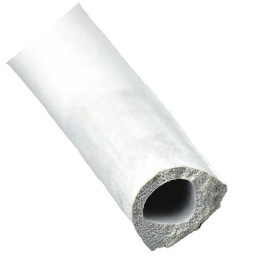Non Ribbed D Seal w/ Tape - White w/ PSA - 50' Roll - 1/2" x 3/8" x 50' - 018-204