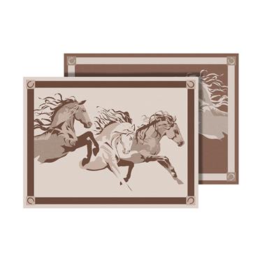 Galloping Horse Mat - 9' X 12' - Brown/Beige