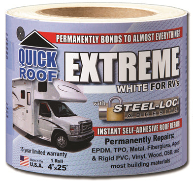 Quick Roof Extreme Repair Tape - White - 4" x 25' Roll - UBE425
