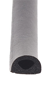 Non Ribbed D Seal w/ Tape - Black w/ PSA - 50' Roll - 1/2" x 3/8" x 50' - 018-224