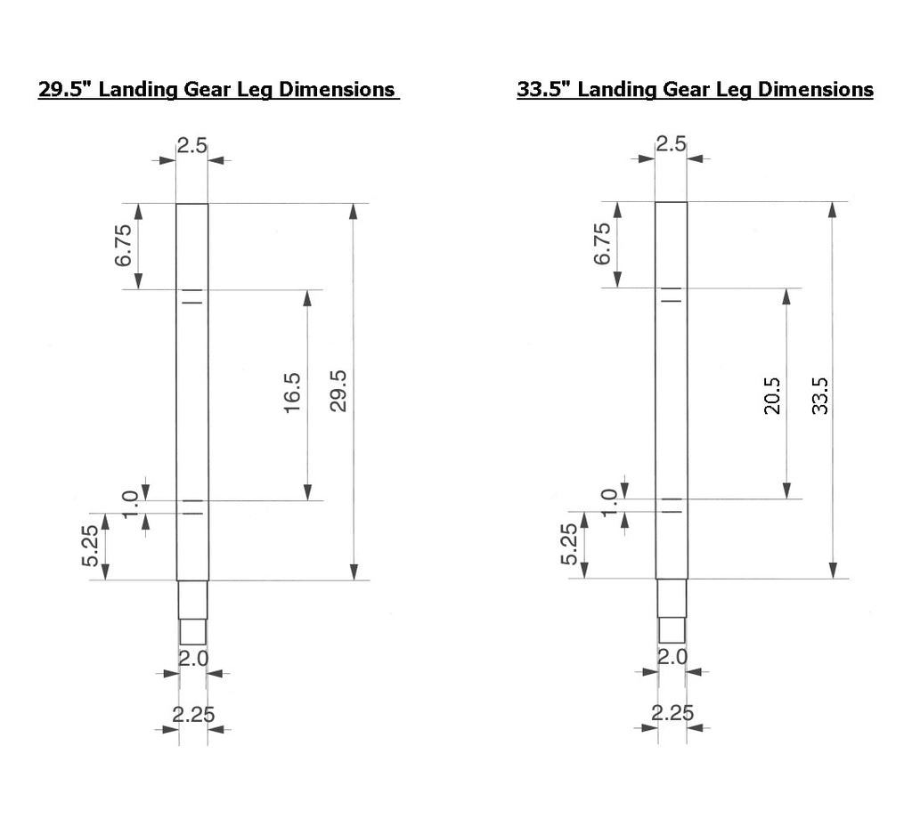 Replacement Landing Gear Follow Leg 33.5″  LG-177201