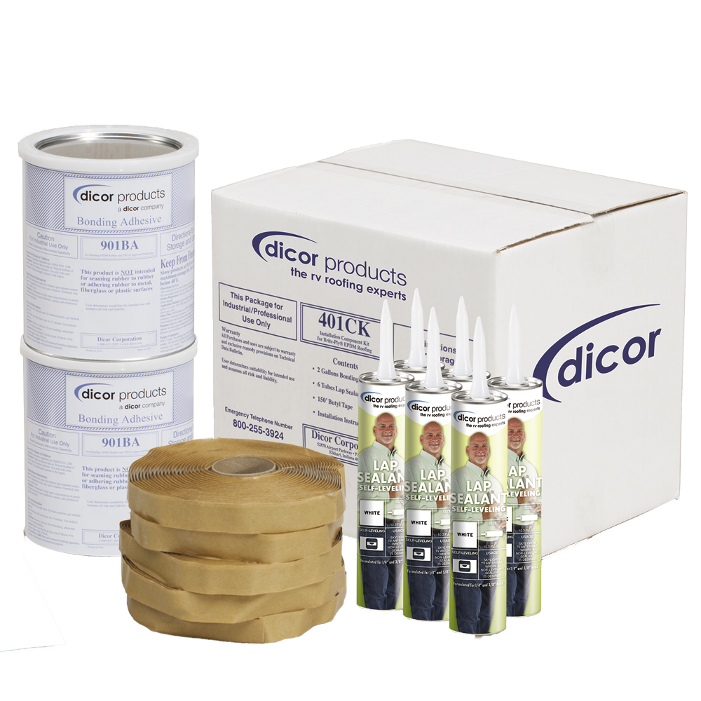 Dicor Installation Kit for EPDM and TPO Roofing - White - 401-CK