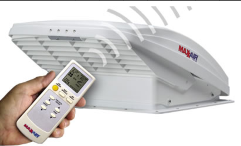 MaxxAir MaxxFan Deluxe Remote Control Roof Fan Vent - White Lid