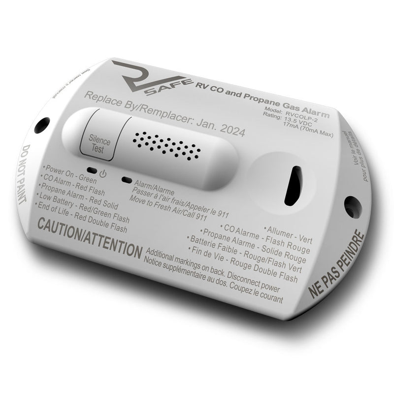RV Safe Propane Gas Alarm - 2 Wire - White RVLP-2W