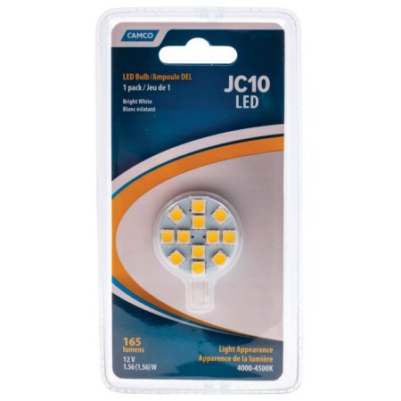 LED - JC10 Bi-Pin (G4 Chip) 12-LED 165lm Bright White  54627