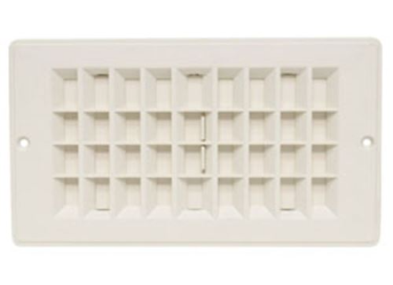 Floor Register with Damper - Plastic - 4" X 8" - White  A10-3364VP