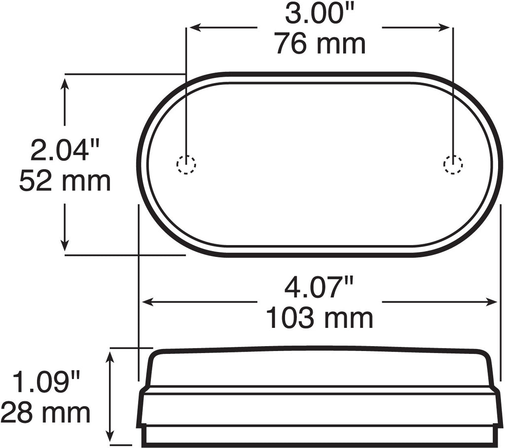 Clearance/Side Marker Light - Lens Only - w/ Reflex - Amber  V108-15A