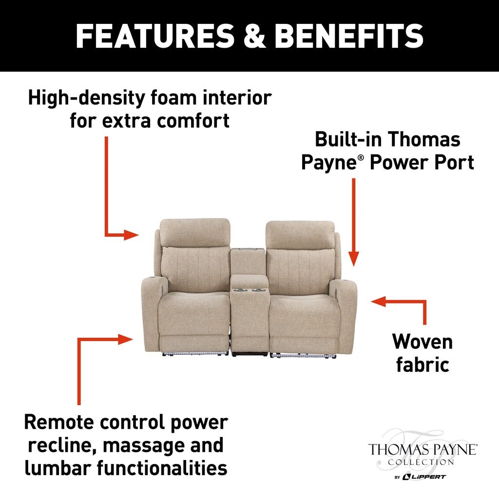 Thomas Payne  Seismic Theater Seating Set 67" - Norlina